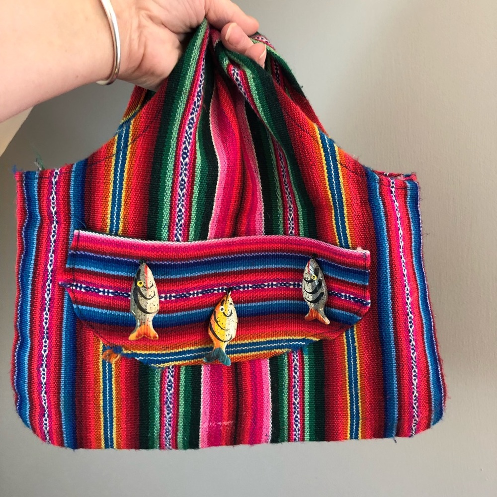 90’s Bright Stripes Boho Bag